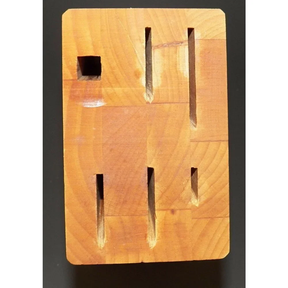 Chicago Cutlery Wood Knife Block Only 6 Knife Honing Steel Slots Steak Table